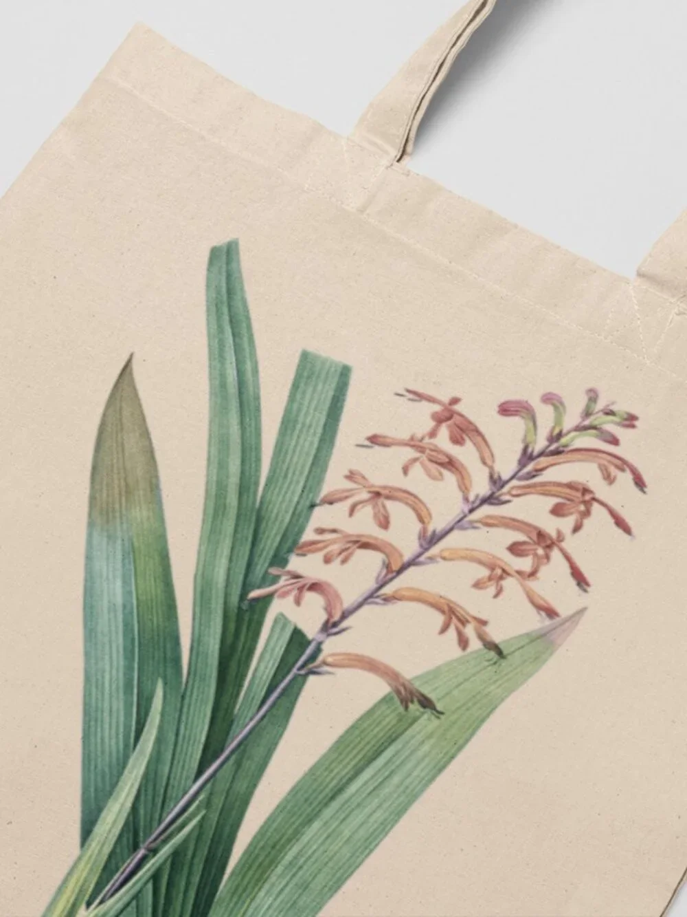 Belladonna Lily Vintage Floral Print Graphic Canvas Tote Bag